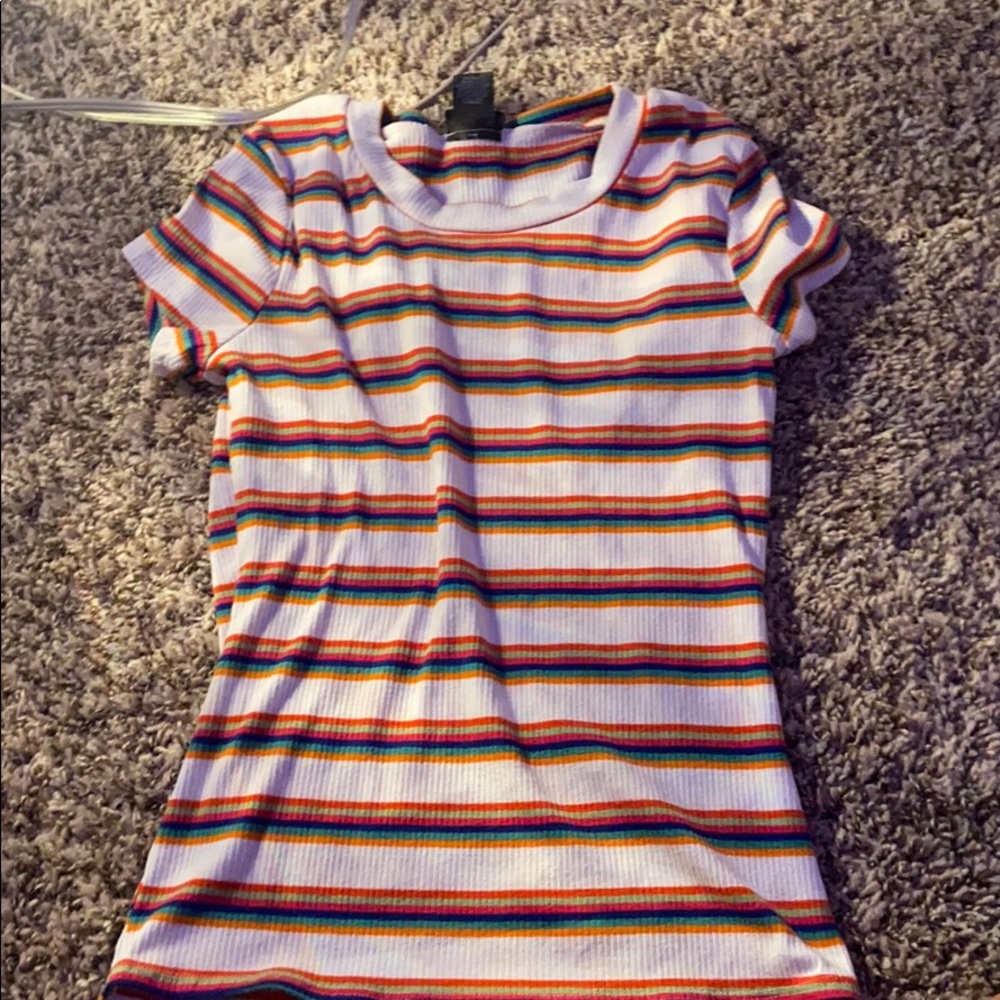 multi colored stripe tee